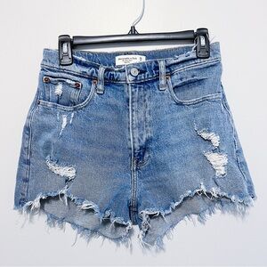 Abercrombie & Fitch - Curve Love High Rise Mom Denim Short Cut-off